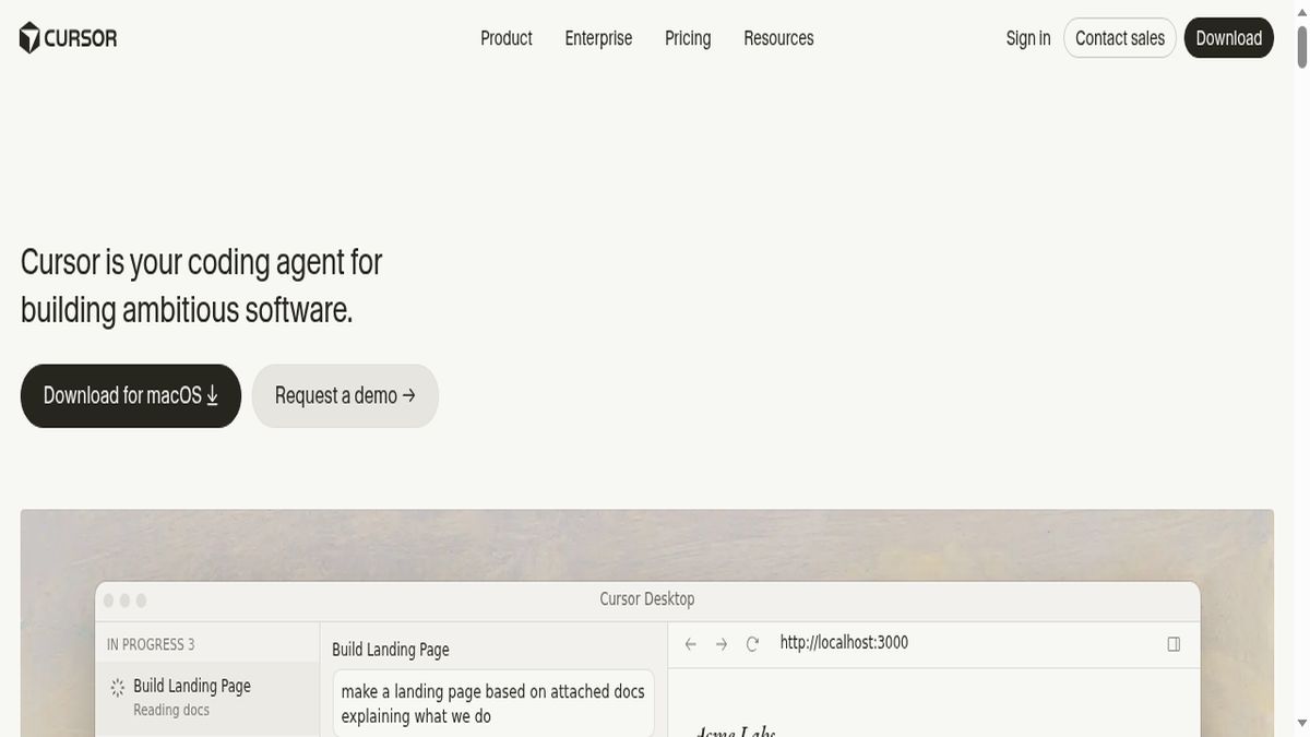 Cursor interface screenshot