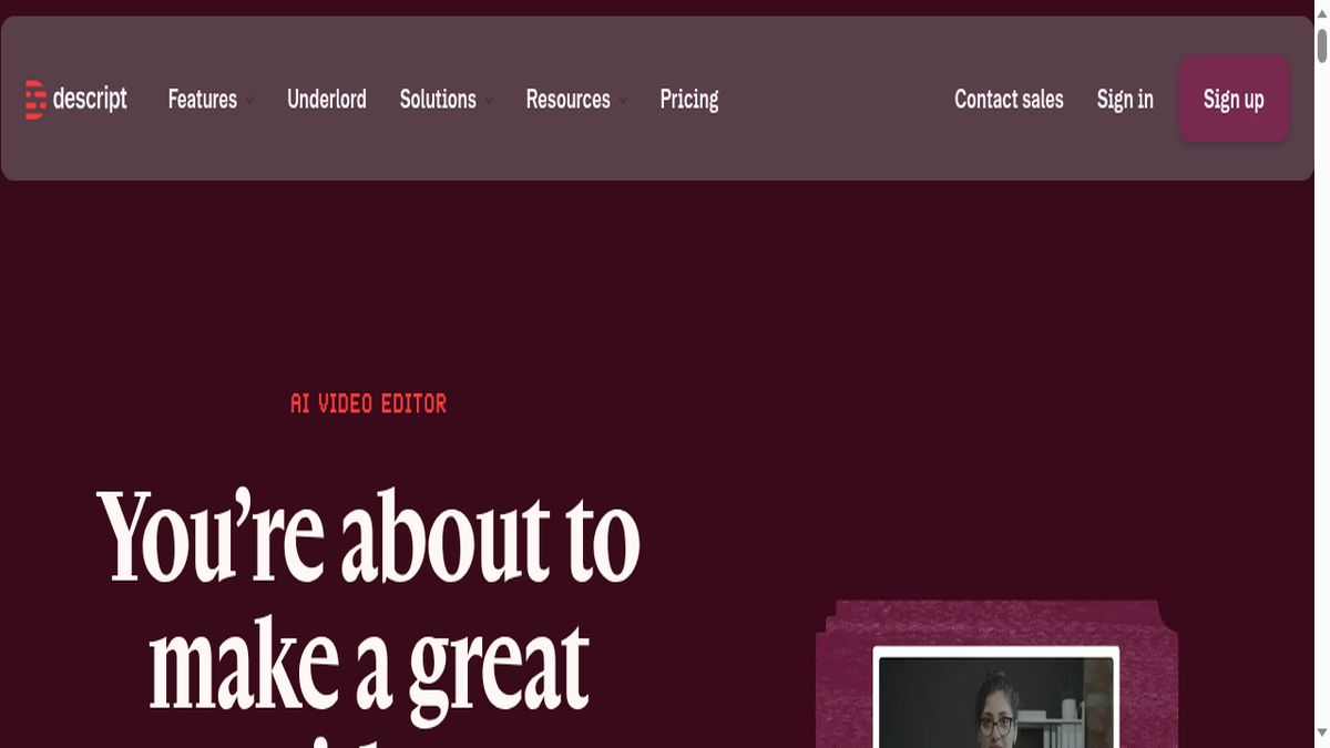Descript interface screenshot