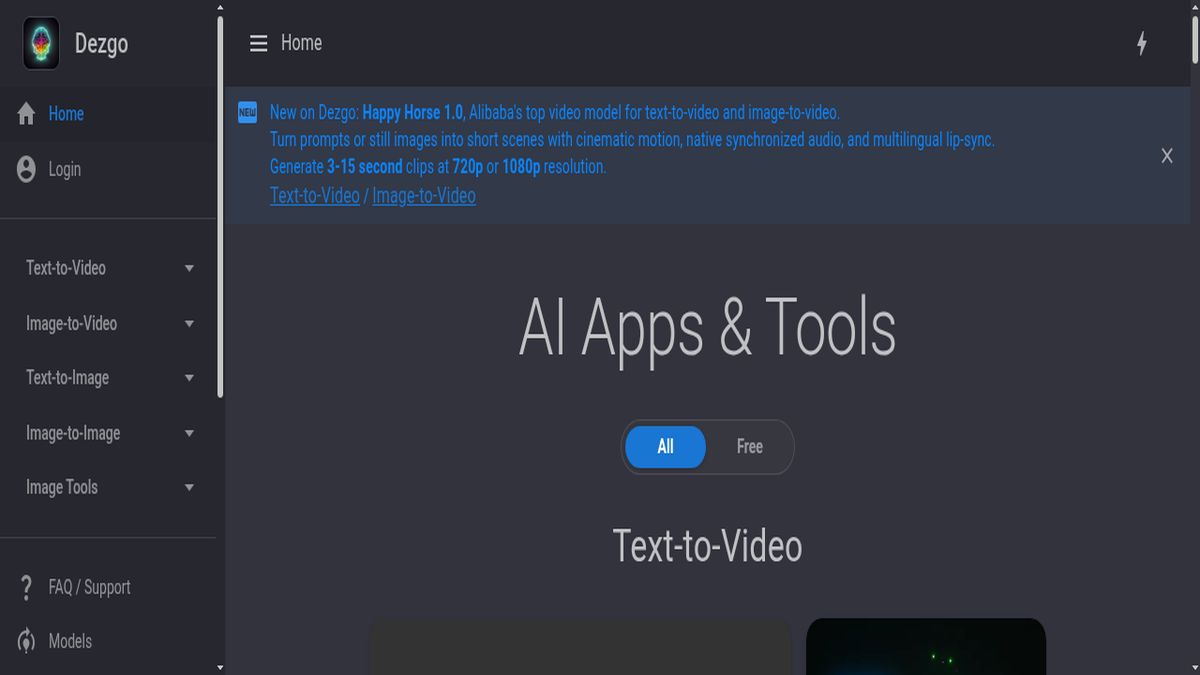 Dezgo interface