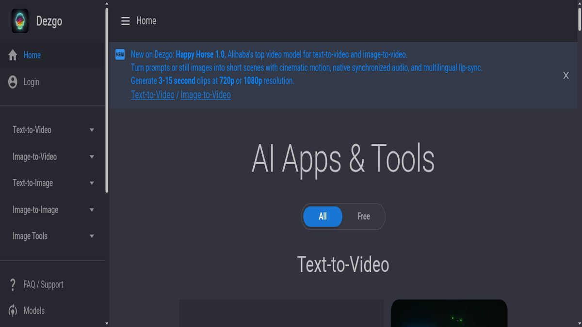 Dezgo interface screenshot