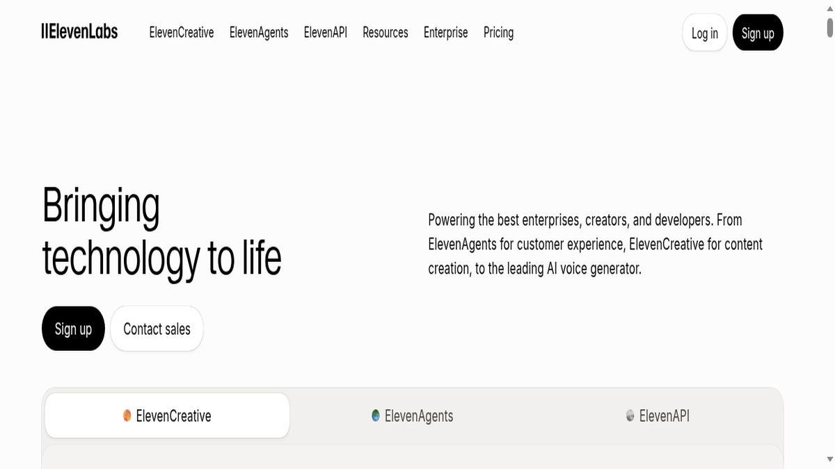 ElevenLabs interface screenshot