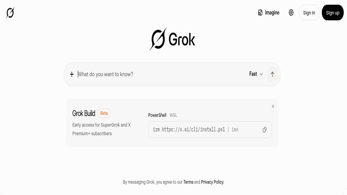 Grok 3 (xAI) interface